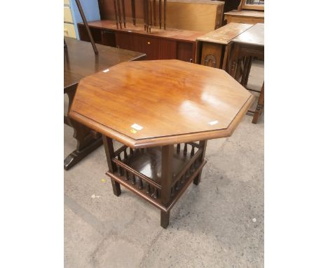 octagonal table with shelf