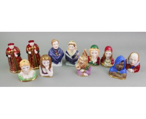 A collection of eleven modern Royal Worcester candle snuffers including Shakespeare's characters, all boxed.