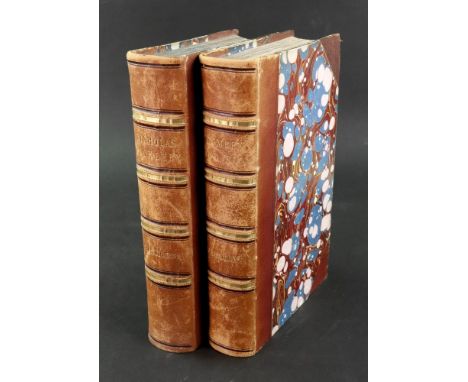 DICKENS (Charles) Dombey &amp; Son, pictorial and printed titles, 39 engraved plates (by H K Browne), old half morocco with m