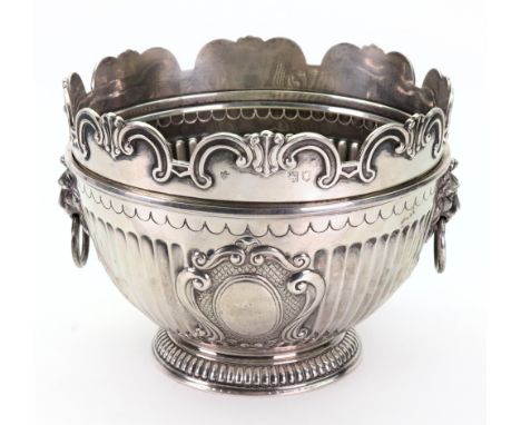 A William &amp; Mary style silver miniature Monteith, Edward Barnard &amp; Sons, London 1913, the detachable rim with 'S' and