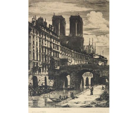 Charles Meryon (French, 1821-1868), Le Petit Pont, etching, 24.5 x 18.5cm.Illustrated