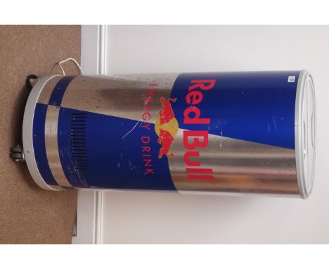 Red Bull can shaped refrigerator, W46cm, H107cm (This item is PAT tested - 5 day warranty from date of sale) Condition Report
