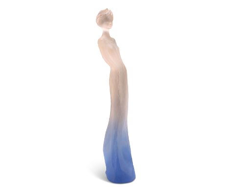 JEAN PHILIPPE RICHARD, DAUM FRANCE, A LIMITED EDITION PÂTE DE VERRE 'SOPHIE' FIGURE OF A WOMAN, of graduated pink to blue col