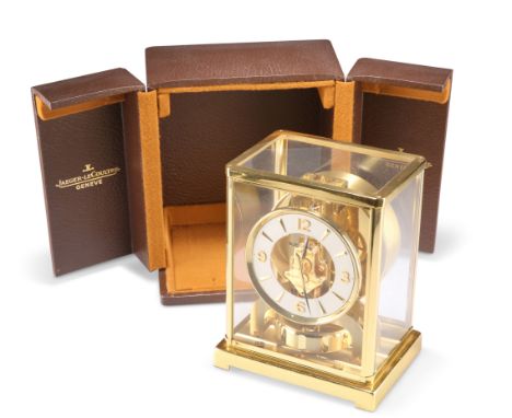 A JAEGER-LECOULTRE CLASSIC V ATMOS CLOCK, model no. 5800, case no. 150236, in leather case with instruction booklet and Repai