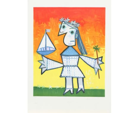 AFTER PABLO PICASSO (SPANISH, 1881-1973), "FILETTE COURONEE AU BATAEAU",&nbsp;signed 'Collection Marina Picasso' in pencil an