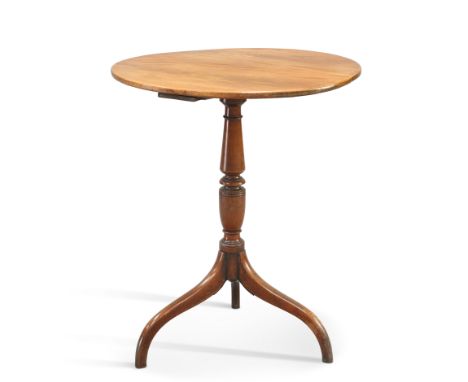 AN EARLY 19TH CENTURY MAHOGANY TRIPOD TABLE, with baluster stem and downswept legs. 73cm high, 59cm diameterCONDITION REPORTT