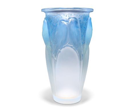 RENÉ LALIQUE (FRENCH, 1860-1945), A LARGE 'CEYLAN' VASE, DESIGNED 1924, opalescent glass, press-moulded, frosted and polished