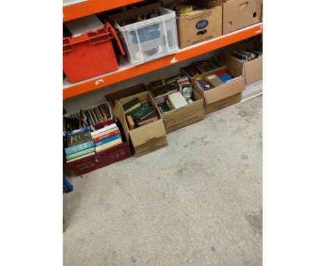 Large shelf of antique books etc . 