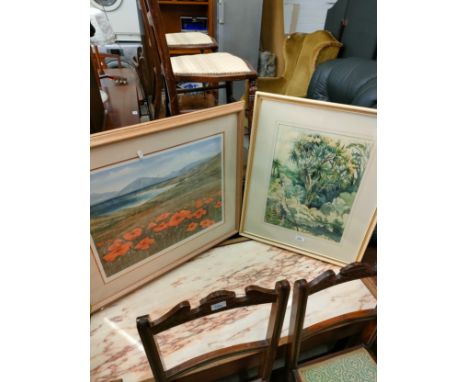 Large watercolour together with print . 