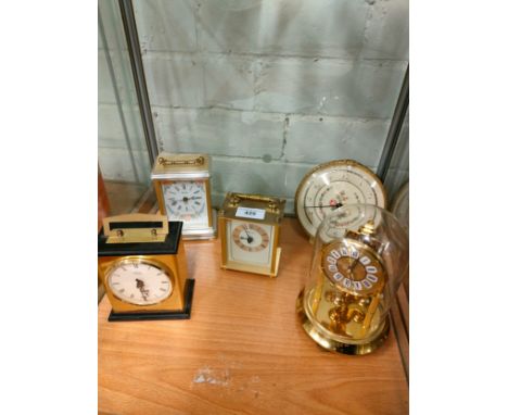 Shelf of clocks.. 