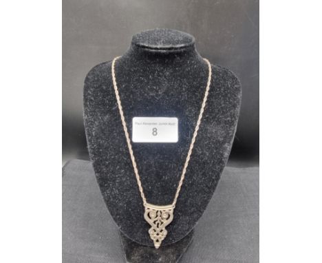 Silver ola gorie Silver necklace in celtic swan design . 