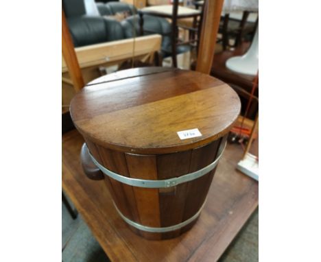 Vintage fire log wooden storage bin with cover. 
