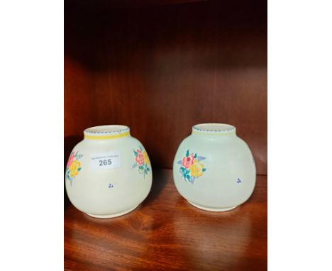 Pair of studio Poole pottery vases. 