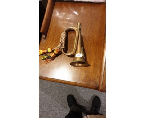 Military Bugle with Argyle And Sutherlanders Badge to Front. 