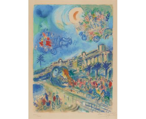 Nach Marc Chagall, Bataille de fleursFarblithographie auf Velin mit Wasserzeichen "ARCHES". 62,3 x 46 cm (75 x 53 cm). Unter 