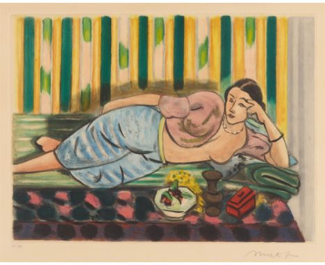 Nach Henri Matisse, Odalisque au coffret rougeFarbradierung auf Velin mit Wasserzeichen "ARCHES". 42 x 55,7 cm (57,8 x 76 cm)