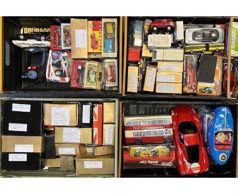 QUANTITY OF DIECAST &amp; OTHER SCALE MODEL VEHICLES, many boxed with various other collectables (in 5 boxes / crates)Provena