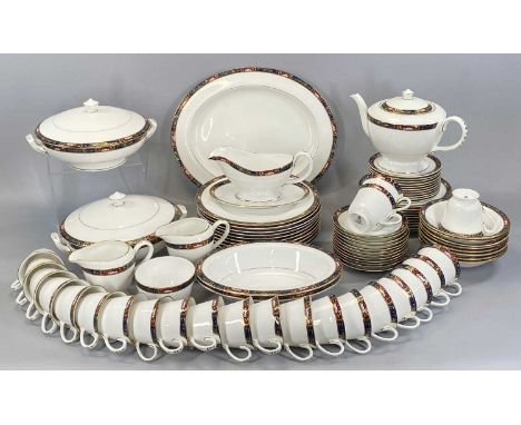 ROYAL WORCESTER 'PRINCE REGENT' PATTERN DINNER &amp; TEA SERVICE, including 2 x circular two-handled tureens and covers, oval