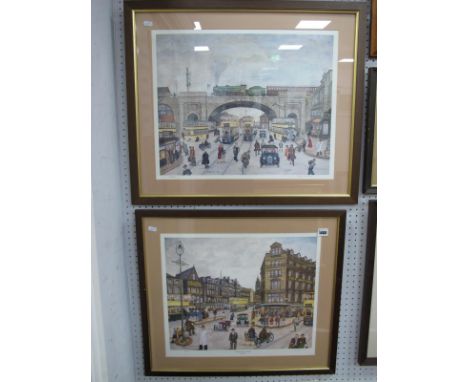 Terry Gorman, limited edition colour prints of 500 'The Meeting Corner', 37 x 45cm and 'The Wicker' (Sheffield), both graphit