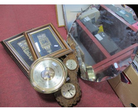 Barigo Wall Barometer, one other, Ken Broadbent Big-Ben London wall clocks made from clock parts, wall mirror. (5)