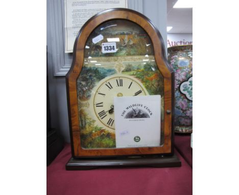 The Wildlife Clock, circa 1980's by Conrad Franz, issued by the German Museum of Hunting and Fishing, the dial with Roman num