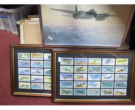 Three Cigarette Sets Featuring Planes, all mounted and frames; seven similar prints. (10)