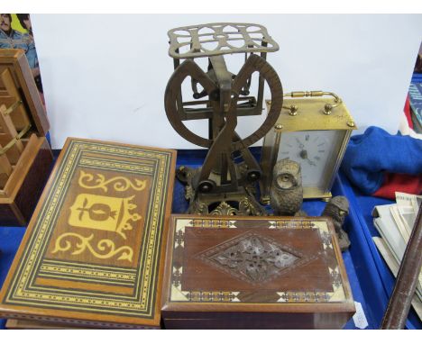 Geschutzt' Letter Scales, white metal pepperette, boxes, etc:- One Tray