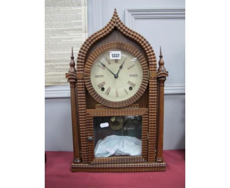Early XX Century Walnut Cased Mantle Clock, in the Regency manner by E.N.Welch of Connecticut with eight day movement, 49.5cm