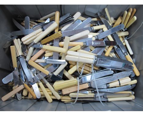 A Quantity of Cutlery Predominantly Table Knives, including Latham &amp; Owen, Wilkinson Roberts, Benj Harral, etc, in large 