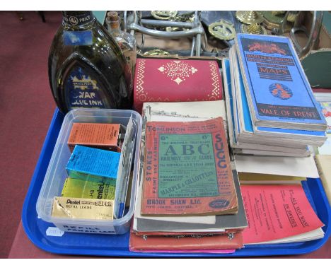 A Vintage 'Swan Blue Ink' Fixed Price 4/6 (with half contents), 24cm high, The Sheffield Telegraph ABC Railway Guide 1948, Ba