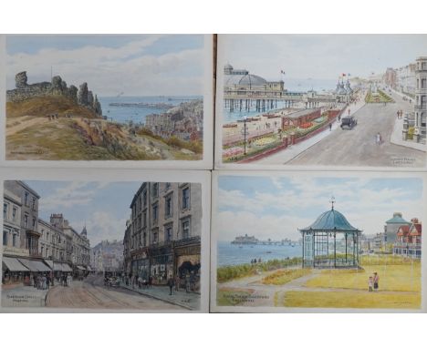 Alfred Robert Quinton (1853-1934), set of four original watercolours for postcard designs, Sussex coastal views comprising: R