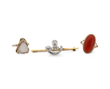 An Elizabeth II Garrard &amp; Co two colour 9ct gold Light Infantry sweethearts brooch, 50mm, in Garrards box, together with 