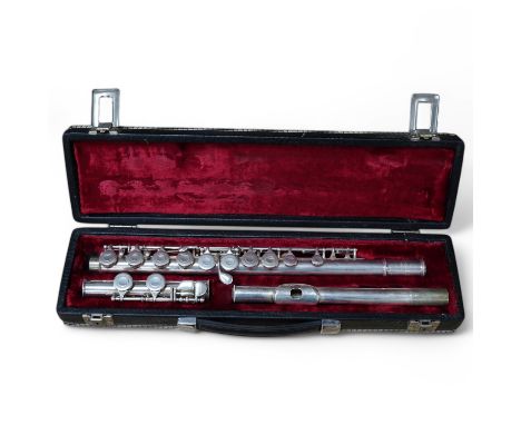 A cased Rudall Carte and Co Ltd, London, series 80 flute, flute 66cm long. Condition - good