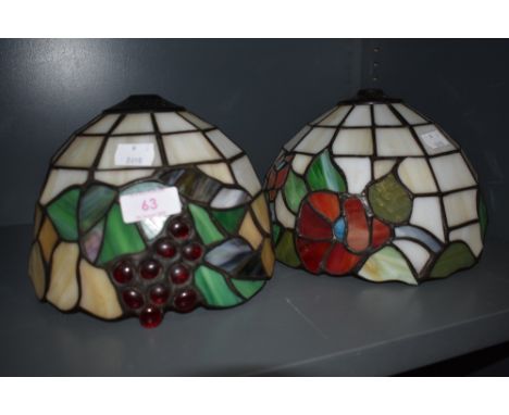 Two leaded light Tiffany style light or lamp shades