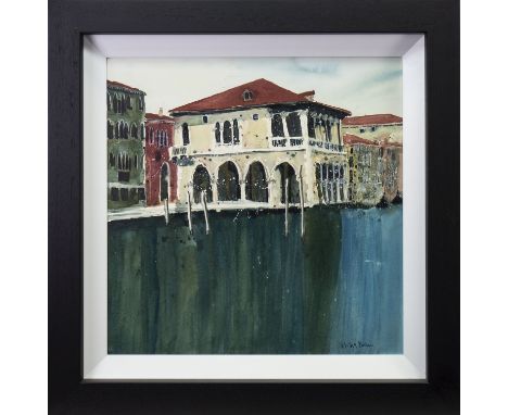 * SUSAN BROWN (BRITISH), COLOURS OF VENICE II watercolour on paper, signed 50cm x 50cm Framed and under glass. Note: Susan Br