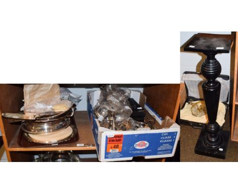 A large collection of silver-plate, including a pair of entree-dishes and covers, a four-piece Victorian tea and coffee servi