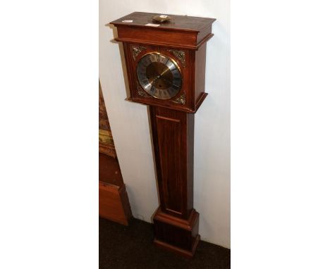 A small oak veneered longcase clock 