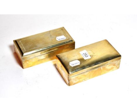 Two George V silver cigarette cases, one by Deakin and Francis, Birmingham, 1930, one by Walker and Hall, Sheffield, 1924, ea