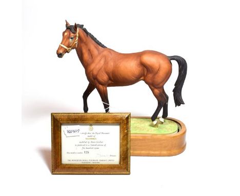 Royal Worcester 'Nijinsky', model No. RW3893 by Doris Lindner, limited edition 125/500 on wooden plinth, with framed certific