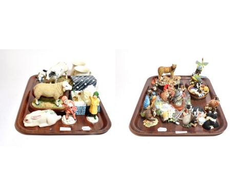 Border Fine Arts Studio Models 'Belgian Blue Cow &amp; Calf', model No. A1252 and 'Texel Ram', model No. A0736, various Membe