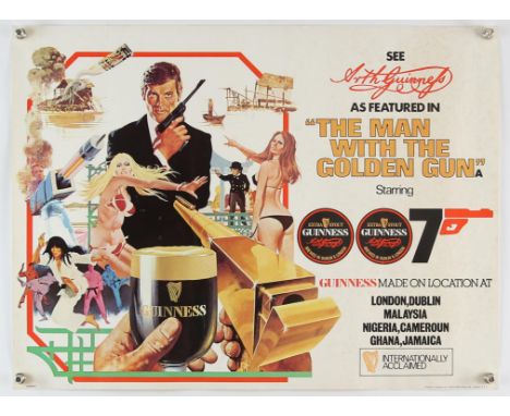 James Bond The Man With The Golden Gun (1974) special Guinness merchandise tie-in poster, featuring the familiar Robert McGin