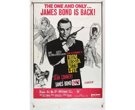 James Bond From Russia with Love (R-1970's) UK Double Crown film poster, folded, 20 x 30 inches. 