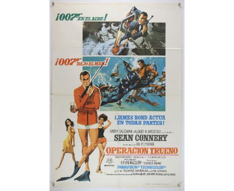 James Bond Thunderball (R-1976) Spanish One Sheet film poster, folded, 27 x 39 inches. 