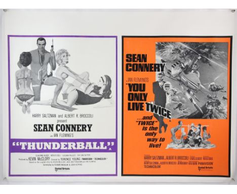 James Bond Thunderball / You Only Live Twice (R-1968) British Quad film poster, linen backed, 30 x 40 inches. 