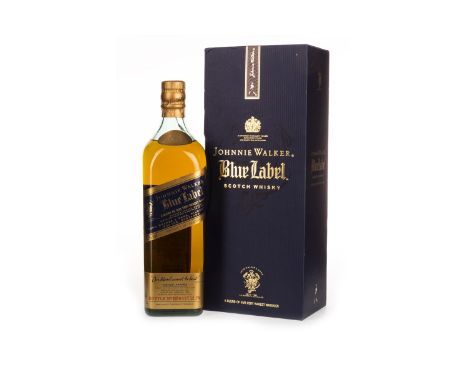 JOHNNIE WALKER BLUE LABEL Blended Scotch Whisky. Bottle no. RZ009752JW. 75cl, 43% volume, in box.