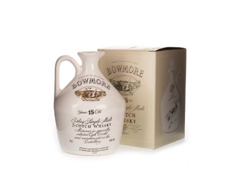 BOWMORE GLASGOW GARDEN FESTIVAL AGED 15 YEARS Active. Bowmore, Islay. 75cl, 40% volume, white ceramic flagon in carton.