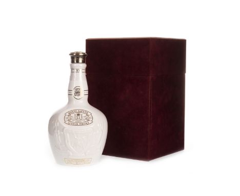 ROYAL SALUTE 21 YEARS OLD WHITE FLAGON Blended Scotch Whisky Bottled to celebrate 32 years service of Jim Brand at Chivas Bro