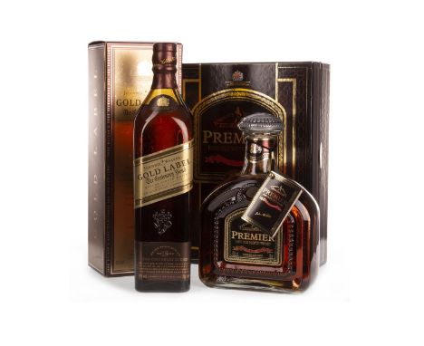 JOHNNIE WALKER PREMIER Blended Scotch Whisky 75cl, 43% volume, in box. JOHNNIE WALKER GOLD LABEL THE CENTENARY BLEND AGED 18 