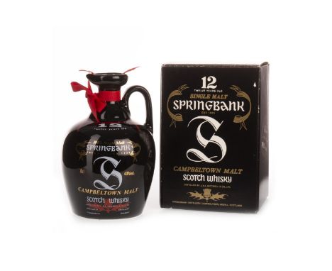 SPRINGBANK AGED 12 YEARS FLAGON Active. Campbeltown, Argyll. 70cl, 43% volume, black ceramic flagon in carton.