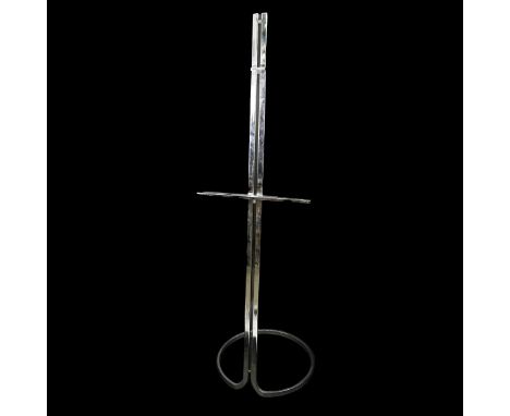 Mid Century Milo Baughman Style Chrome Easel. Unsigned. Measures 67" H x 20-1/2" W, base measures 20" W Condition: Light pitt